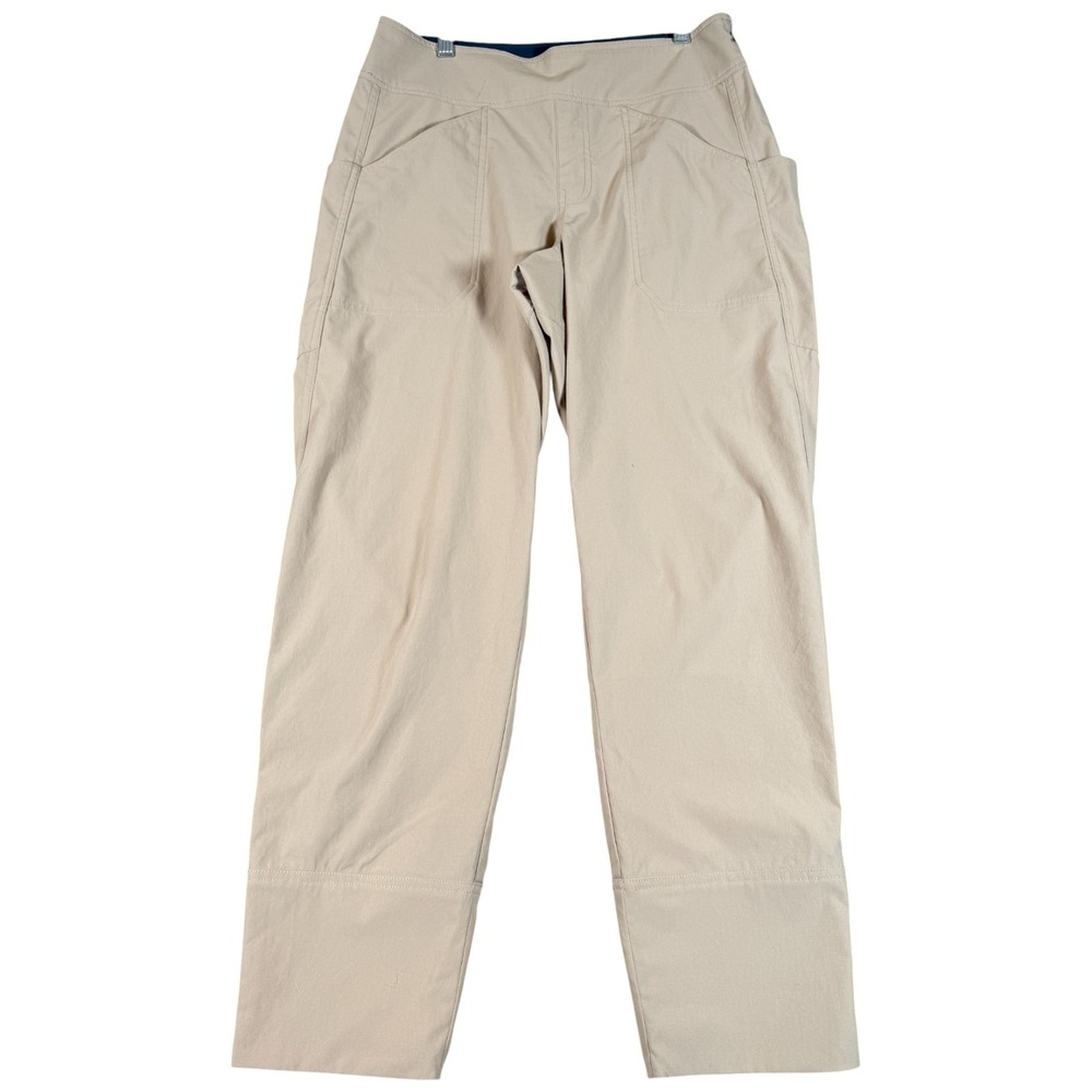 Hoka One One Transport Pants Unisex Large Beige Logo Straight Leg Running Hiking